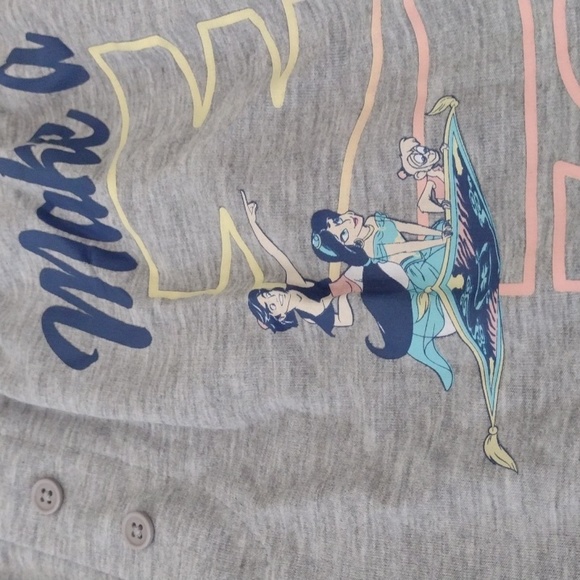 Disney Gray Make a Wish Alladin Jogger Pajama Bottoms NWOT Size S (4-6) - Picture 9 of 12